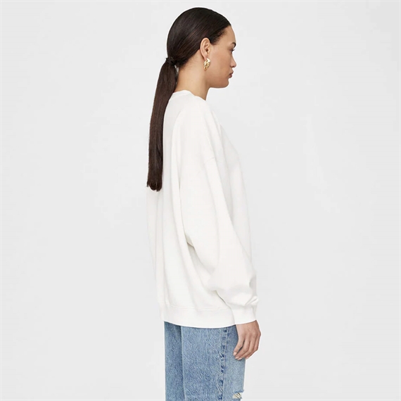 Anine Bing Miles Oversized Sweatshirt Letterman, Offwhite